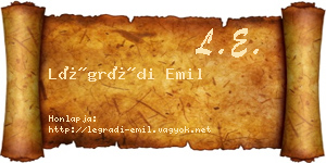 Légrádi Emil névjegykártya